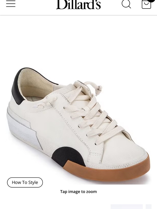 DV by Dolce Vita Shoes - DV by Dolce Vita Zina Cream Leather Sneakers with Black Accents and Gum Sole